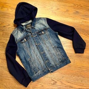 Denim Hooded Jacket - Navy - 21 Men